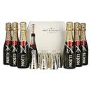Moët & Chandon Champagne AT HOME PACK 12% Vol. 6x0,2l in Geschenkbox mit Bottle Sippers