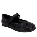 LONDON FOG Girls School Uniform Shoe Youth and Toddler Sizes Mary Jane and Ballet Flat Styles, Black Butterfly, 1 Little Kid