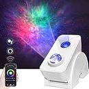 Smart Galaxy Projector App & Voice Controlled Works w. Alexa Silent Rotation Nebula Sky Star Projector Music Sync Auto Timer Night Light for Kids/Room Décor (Wall Mountable, Blue Stars)
