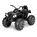 24V Battery Powered Kids Ride On ATV, Electric 4 Wheeler Quad ATV Car with MP3, USB, LED Headlight Ride On Toy for Toddler Kids 3-6 Years (Black)