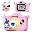 JCC Children Camera for Girls/Boys, Portable Selfie Toy Camera for Toddlers Age 3-12 Year Old,20MP 1080P HD Digital Video Camera with 32GB SD Card for Kids Birthday Christmas Festival Gifts(Pink)