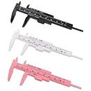 3PCS Calipers Measuring Tool Double Scale Plastic Digital Vernier Caliper Metric and English Caliper Vernier Calipers for Measuring Jewelry, Carpentry, Office, Garage, Students Experiment (80mm)