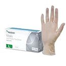 Medicom Vitals Vinyl Disposable Gloves - 100 Count - Large- Transparent Clear Gloves, 100% Latex Free Work Gloves, Multipurpose Powder Free Gloves