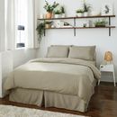 3pc Duvet Cover Set, Ultra Soft Cover for Comforter, Natural Bamboo, Pleated