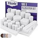 Filzada® Filzgleiter Selbstklebend Set 106 Stück (Eckig und Rund) - Weiß - Profi Möbelgleiter Filz Mit Idealer Klebkraft