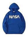 SXV STYLE Unisex Fleece Hooded Neck Sweatshirt (SXV_NASA-V printed_Hoodie__ROYALBLUE_L)
