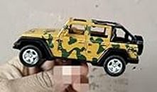 Jeep Wrangler Army Toy car, Door Openable, No Sharp Edges, Door openable,Pull Back Action Scale 1 (Pack of: 1)