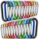 STURME 2" Aluminum D Ring Carabiners Clip D Shape Spring Loaded Gate Small Keychain Carabiner Clip Set Outdoor Camping Mini Lock Snap Hooks Spring Link Key Chain Durable Improved 24 PCS (Assorted)
