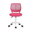 FurnitureR Colourful Home, Ergonomic Adjustable Height Swivel Computer Rolling Executive Chair for Task Office Study, Pink, Metal, 38,5CM x40CM x75-87CM