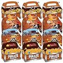 Cofre del Tesoro Pirata,12 Piezas cofre del tesoro infantil pirata caja de regalo para el tesoro pirata,Cofres de Fiesta de Cumpleaños para Niños,Cofres de Fiesta Pirata regalos cumpleaños golosinas