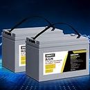 Giantz 2X 120Ah AGM Deep Cycle Battery, Recharge Batterys 4WD Charging Portable with Handle, 1400 Cycles Long Life High Performance for Solar Fridge Camping Car Power Supply