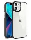 Zapcase Back Case Cover for iPhone 12 | Compatible for iPhone 12 Back Case Cover | Chrome Finish with Camera Protection | Metallic Chrome Case Cover | Shockproof Bumper | Black