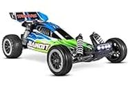 TRAXXAS BANDIT 4X2 BRUSHED VERT + LED AVEC ACCUS/CHARGEUR - 24054-61-GRN
