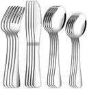 16 Piece Silverware Set - Service for 4 - Wildone Stainless Steel Flatware Serving Set - Cutlery Set - Knives, Fork, and Spoon - Utensil Sets - Dishwasher Safe - Stunning Polished Finish
