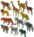 TOYPORIUM® Jungle Animal Figure Toys, Zoo Wild Animals Figures Set for Kids | Wild Jungle Animals for General Knowledge, | Kids Play time & Home Decoration Zoo Animals Pack of 12