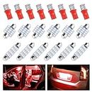 20PCS Soft Bright Car Interior Lights,Multiple Colors LED Bulbs,Automotive Replacement Lighting Products,Multifunctional Dome Lights/License Plate Lights/Trunk Lights/Map Lights (Red)