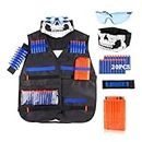LUUFAN Tactical Vest Kit for NERF Guns with Reload Clips, Refill Darts, Wrist Band, Tactical Mask Protective Glasses for Boys Girls Kids Birthday Thanksgiving Gift