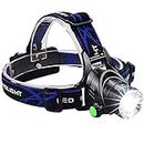 PYU Waterproof LED Headlamp, Zoomable 3 Modes Bright LED Headlights with Rechargeable Wall Charger for Camping Biking Hunting Fishing Outdoor Sports