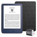 Kindle Essentials Bundle including Kindle (2022 release) - Denim, Fabric Cover - Black, and Power Adapter