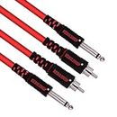 KEBILSHOP RCA to 1/4 Cable, Dual 6.35mm 1/4" TS to Dual RCA Stereo Interconnect Cable, 2 x 6.35mm 1/4 Inch Male TS to 2 RCA Male Stereo Audio Adapter Cable. Red