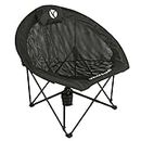 ROCK CLOUD Folding Camping Chair Oversized Padded Moon Round Saucer Chairs Outdoor for Camp Lawn Hiking Fishing Sports, Black