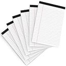 Legal Pads 12.7 x 20.3 cm Paper Writing Pads for Office Scratch Note Pads 5x8 In for Work Small Legal Pad Lined Paper Notepad 30 Sheets 6 Pack Memo Pads Writing Notepads for School, Business, Home