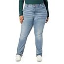 Signature by Levi Strauss & Co. Gold Women's Curvy Totally Shaping Straight Jeans (Available in Plus Size), Blue Ice -Waterless, 10 Short