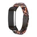 Ayeger Resin Band Compatible with Fitbit Alta/Alta HR/Ace,Women Men Resin Accessory Black Buckle Band Wristband Strap Blacelet for Fitbit Alta/Alta HR/Ace Smart Watch Fitness(Black)