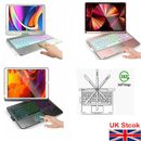For iPad 10.2" 9th/8th/7th Gen Backlight Touchpad Keyboard Case 360° Rotatable
