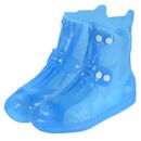 Waterproof shoes cover 26x21cm(M) Silicone Not-Slip Rain Overshoes Blue