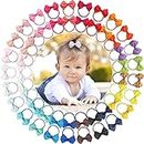 50 Pcs 2 Inch Boutique Hair Bows Tie Baby Girls Kids Children Rubber Band Ribbon Hair band for Infants Toddlers Kids Multi-colored