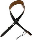Levy's Leathers PM1-BLK 2.5-inch leather acoustic/Dobro guitar strap,Black