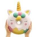 Anboor 13" Squishies Jumbo Unicorn Donut Kawaii Soft Slow Rising Scented Giant Doughnut Squishies Stress Relief Kid Toys