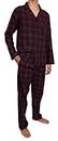 GIVEITPRO -100% Cotton Flannel, Men's Long Button-Down Sleepwear Pajama Set (as1, Alpha, l, Regular, Regular, RED, Large)