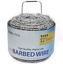 TATA WIRON Barbed Wire for Fencing Wire 2 MM Thickness 14 Gauge Wire with Hook Approx Length 300 Meters (1000 FEET Length)