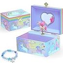 Style Girlz Musical Jewellery Box - Unicorn Jewellery Box For Girls - Kids Jewellery Music Box With - Includes Unicorn Jewellery Bracelet - Birthday Gifts For Girls