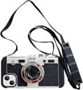 for iPhone 15 14 13 12 11 Pro Max Cute 3D Vintage Camera Phone Case with Lanyard
