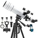 Telescope for Adults and Kids, 70mm Aperture 400mm High Powered Astronomical Telescope (20X-333X), Portable Tripod, Phone Holder, Astronomy Birthday Gift for Adults Kids and Beginners, Wireless Remote