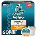 Caribou Coffee Caramel Comfort Oatmilk Latte, One Step Latte Single Serve Keurig K-Cup Pods, 60 Count