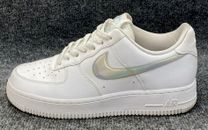 Nike Zapatos Mujer Talla 8.5 Air Force 1 Bajo Blanco Iridiscente Tenis Blanco