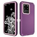 Asuwish Phone Case for Samsung Galaxy S20 Ultra Glaxay S20ultra 5G Cell Cover Hybrid Rugged Shockproof Protective Full Body Heavy Duty Mobile Accessories Gaxaly 20S S 20 A20 20ultra G5 Women Purple