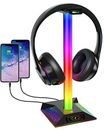 Hcman Headphone Stand Gaming Headset Holder RGB PC Gaming Accessories for Desk