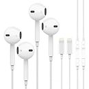 Headphones Wired for iPhone 14/13/ 12/11/ XR/XS/X/ 8/7, iPad Pro Air Mini, Earbuds Apple MFi Certified, Microphone and Volume Control, Support All iOS System, No Need Bluetooth Connect