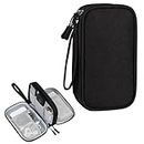 1Pcs Black Travel Electronics Accessory Organizer Bag,Universal Carry Travel Travel Cable Organiser Bag,Portable Electronics Accessories Organiser Bag for Cable,SD Cards,Charger,Power Bank