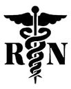 ARWY Registered Nurse RN White Decal Window Sticker Black