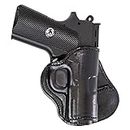 Maxx Carry for OWB Leather Paddle Gun Holster Fits Kimber Micro 9, Ultra Carry II 9mm / .45 ACP | Concealed Carry | Bersa Thunder 380 | Colt 1911 3 inch, Defender | Sig Sauer P365XL, Black, Righ Hand