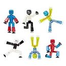 StikBot Zing Series 4 - Colour 6 Piece Posable Figure Set - For Stop Motion Animation - in Eco Packaging