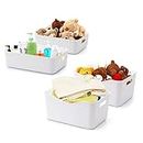 BigTron Storage Bin with Handle-Kitchen Pantry, Bathroom Vanity, Laundry, Health,Refrigerator and Beauty Product Supply Organizer, Under Cabinet Caddy (Medium -2 pcs+Large -2 pcs, White)