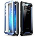 i-Blason Ares Series Full-Body Rugged Clear Bumper Built-in Screen Protector Case for Samsung Galaxy S8 Plus (2017 Release), Black/Blue