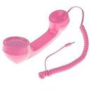 FITYLE 3.5mm Retro Classic Telephone Cell Phone Handset Receiver for iPhone - Pink